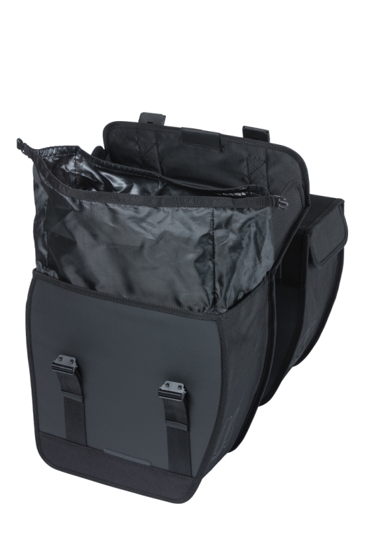 Taskesæt BASIL TOUR VANDTÆT XL 35 Liter Sort Bag 35x14x35cm. vandtæt. kan mont.  MIK-AVS-uniklip eller Racktime adapter.